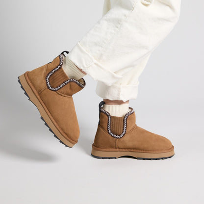 Emu Higgie Women's Water Resistant Sheepskin Pull On Cosy Boot Chestnut