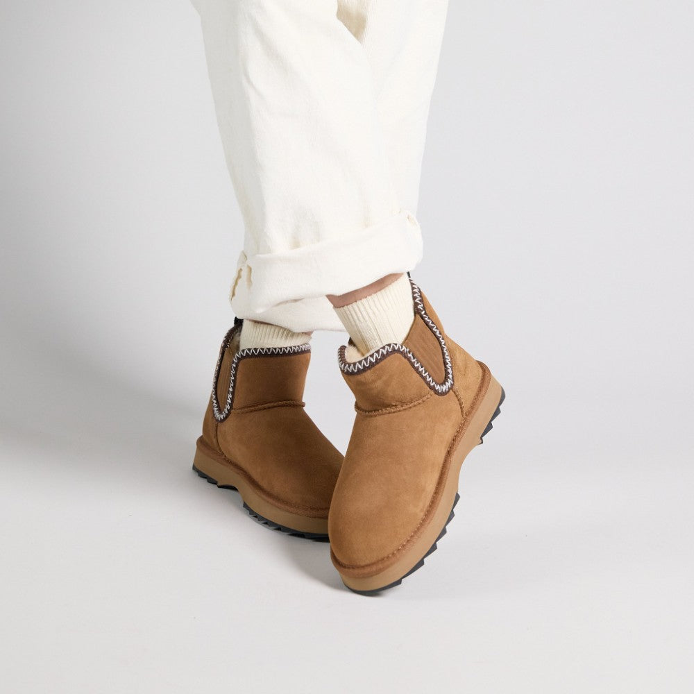 Emu Higgie Women's Water Resistant Sheepskin Pull On Cosy Boot Chestnut