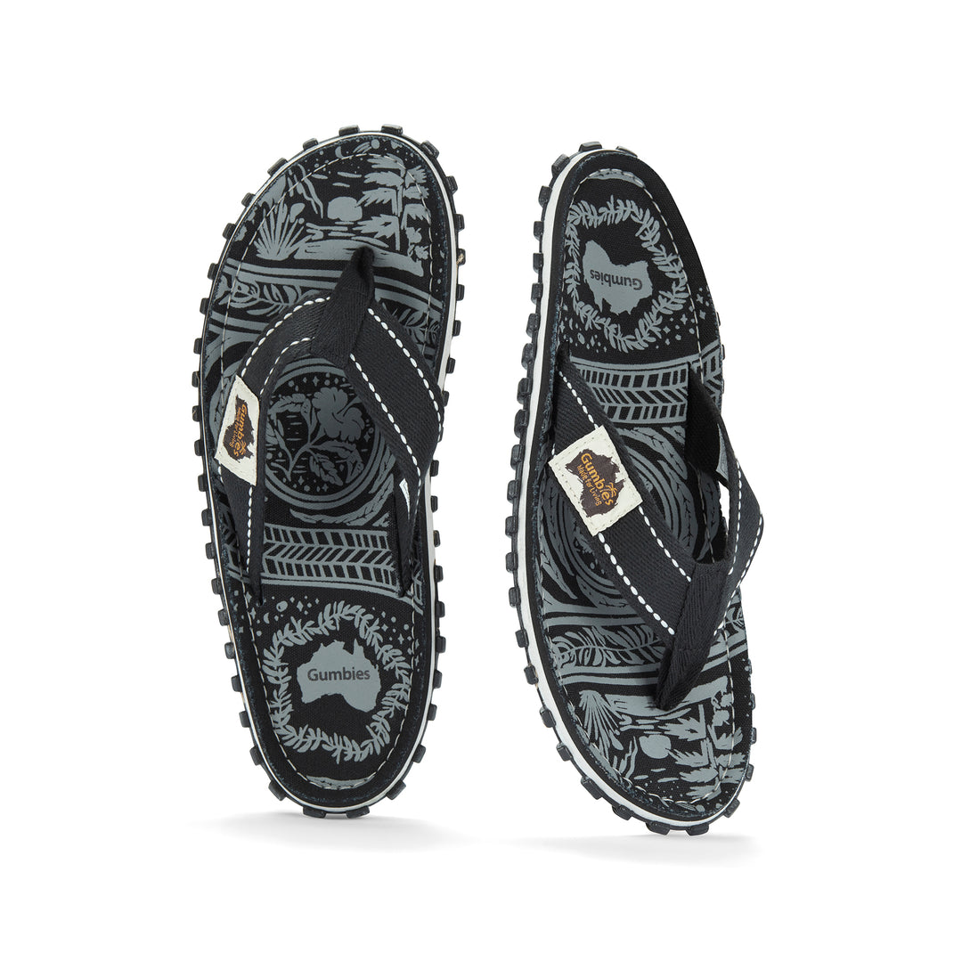 Gumbies Islander Women's Recycled Rubber Flip Flop Midnight Black