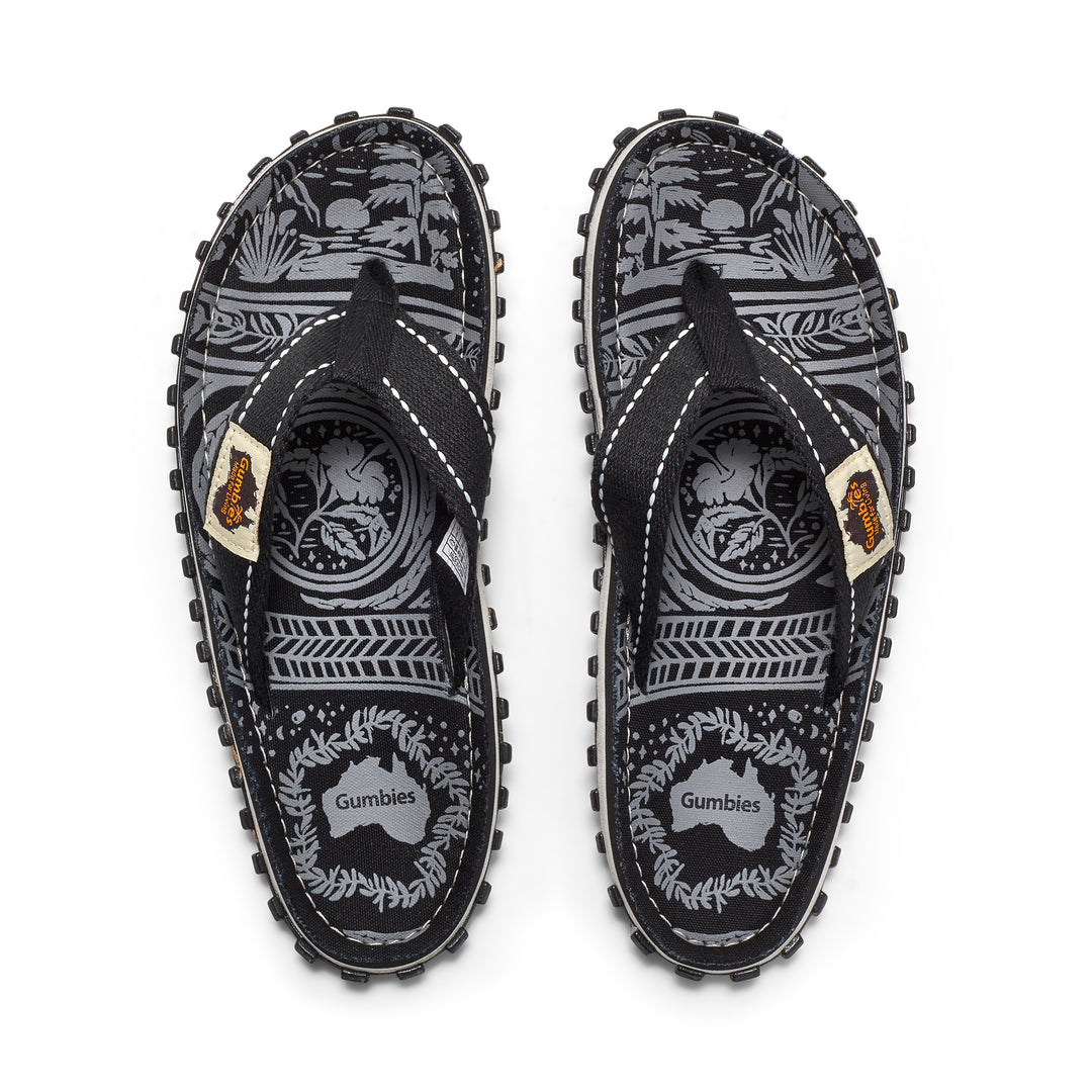 Gumbies Islander Women's Recycled Rubber Flip Flop Midnight Black