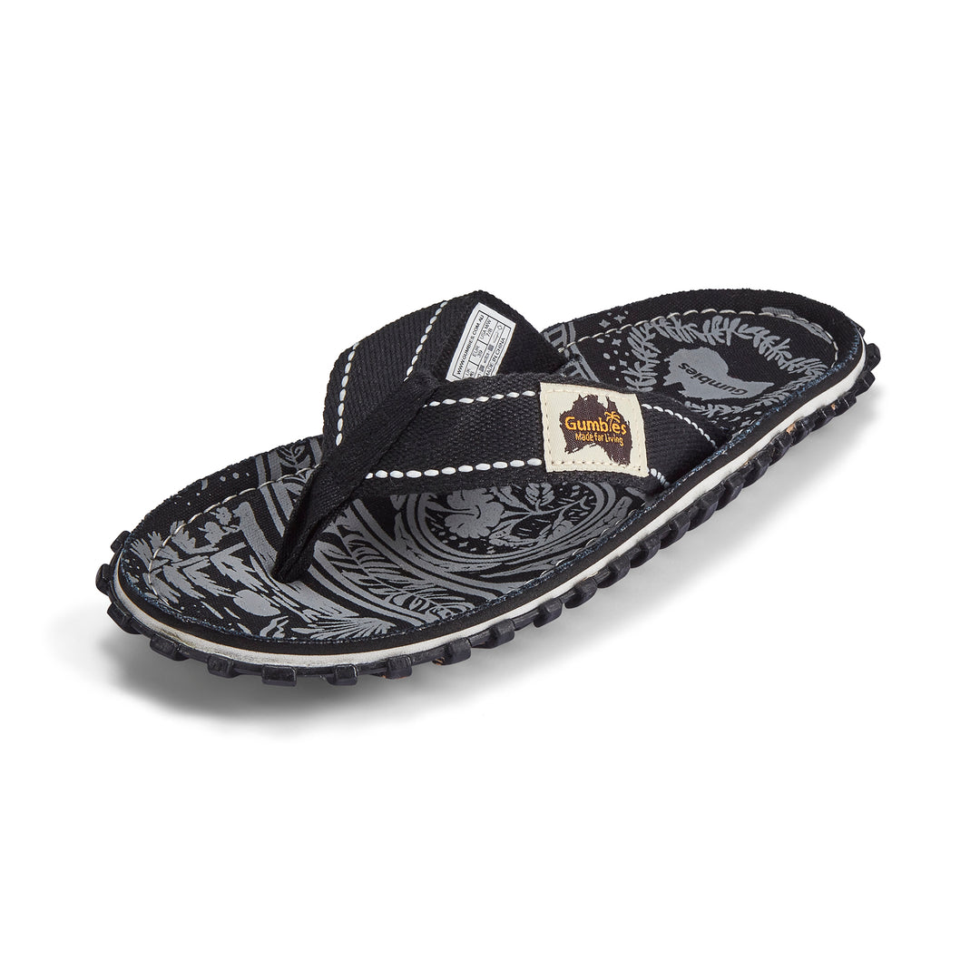 Gumbies Islander Women's Recycled Rubber Flip Flop Midnight Black