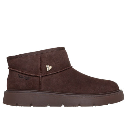 Skechers Keepsakes Cozy Mini Slip In Memory Foam Ankle Boot Chocolate