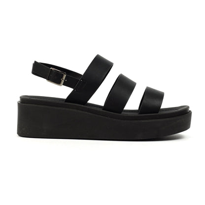 Lunar Lipstick Women's Chunky Sole Summer Sandal Black