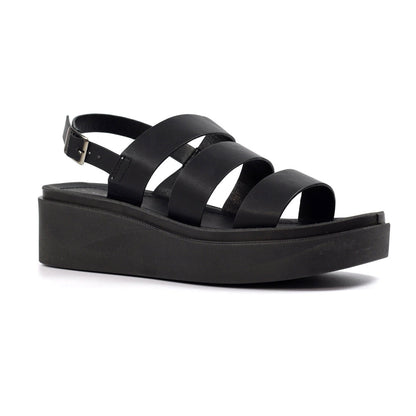 Lunar Lipstick Women's Chunky Sole Summer Sandal Black