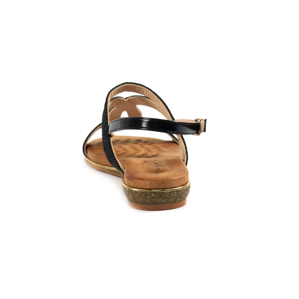 Lunar Lisia Women's Open Toe Slingback Sandal Black