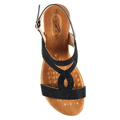 Lunar Lisia Women's Open Toe Slingback Sandal Black