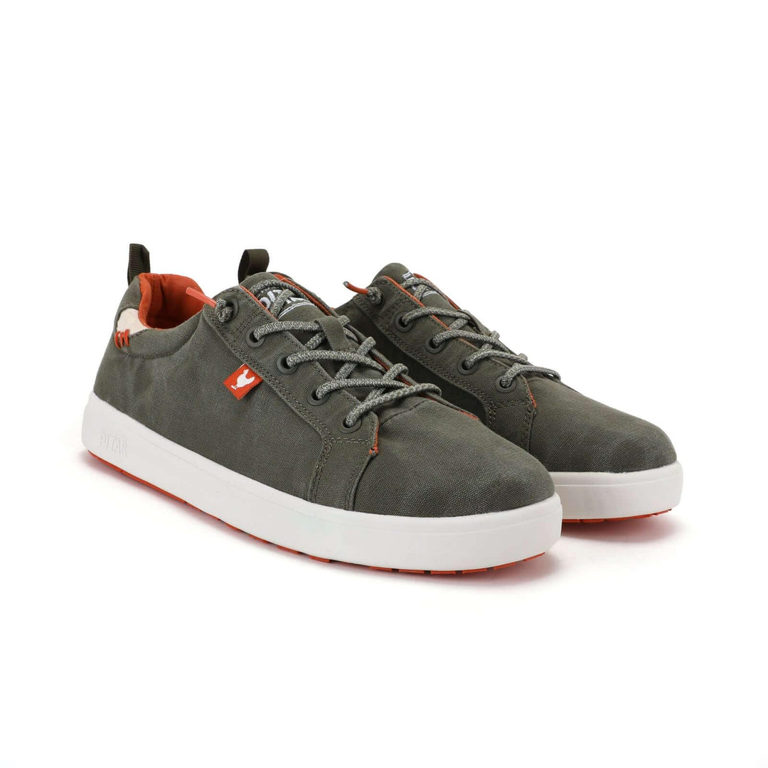 Walk In Pitas Malibu Men's Lightweight Hi-Grip Lace Up Sneaker Trainer Khaki