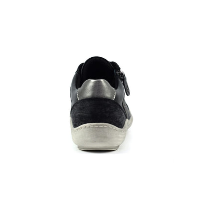 Lunar Pampas Women's Lace Up / Zip Up Panelled Trainer Black