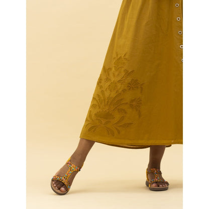 Lunar Ravello Women's Beaded T-Bar Slip on Sandal Mustard