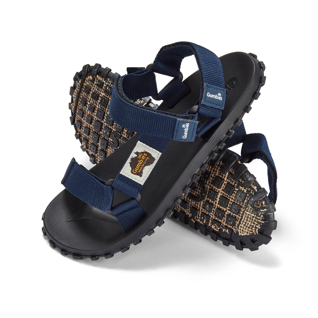 Gumbies Scrambler Men's Recycled Rubber Adjustable Walking Sandal Navy