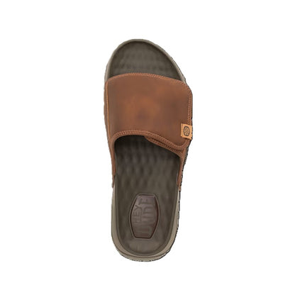 Hey Dude Shore Slide Classic Men's Lightweight Adjustable Strap Slider Downtown Brown