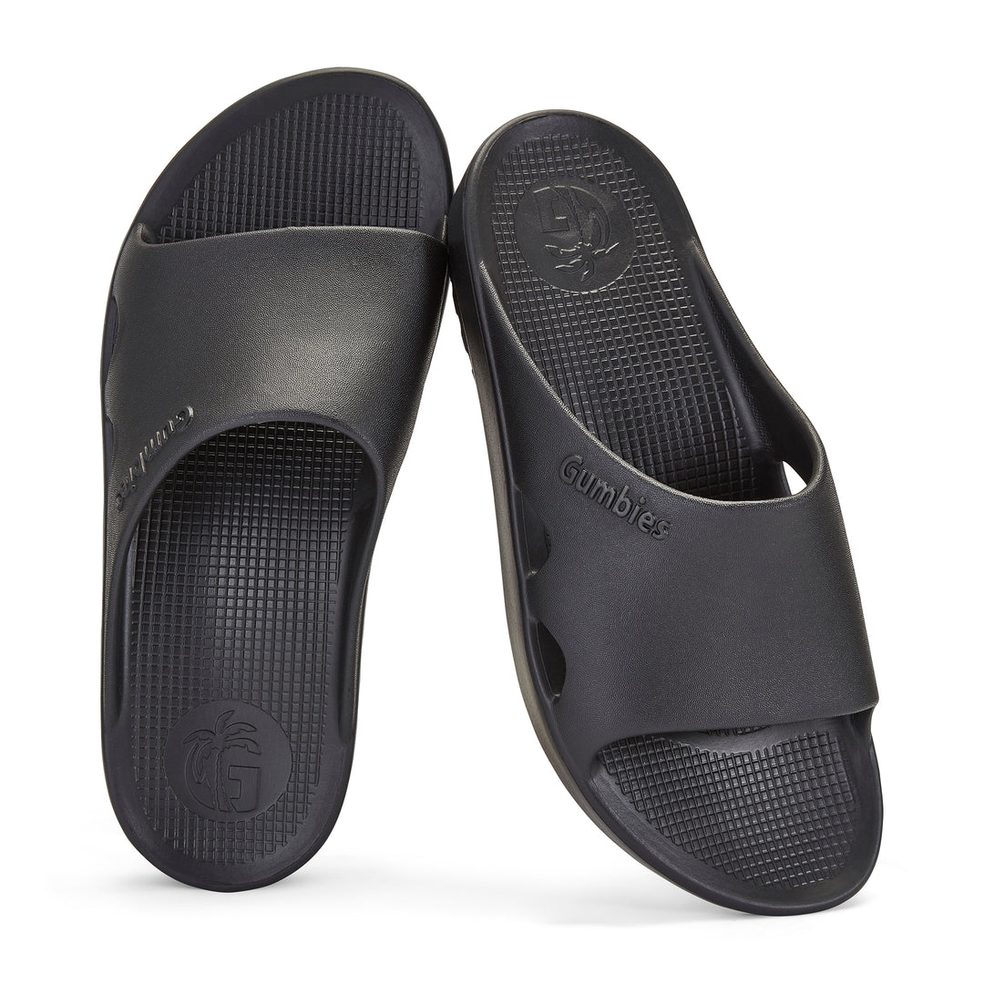 Gumbies SpaSole Men's Lightweight Recycled Rubber Slip On Slider Black
