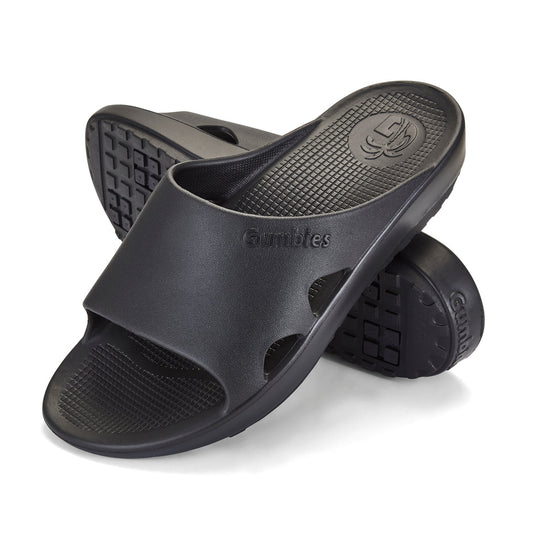 Gumbies SpaSole Men's Lightweight Recycled Rubber Slip On Slider Black