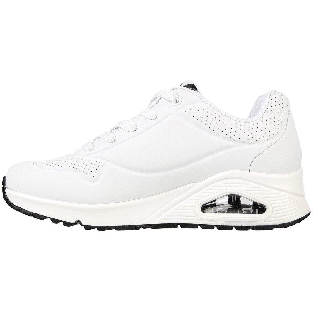 Skechers Uno Spread the Love Women's Lace Up Heart Design Trainer White/Black/Grey