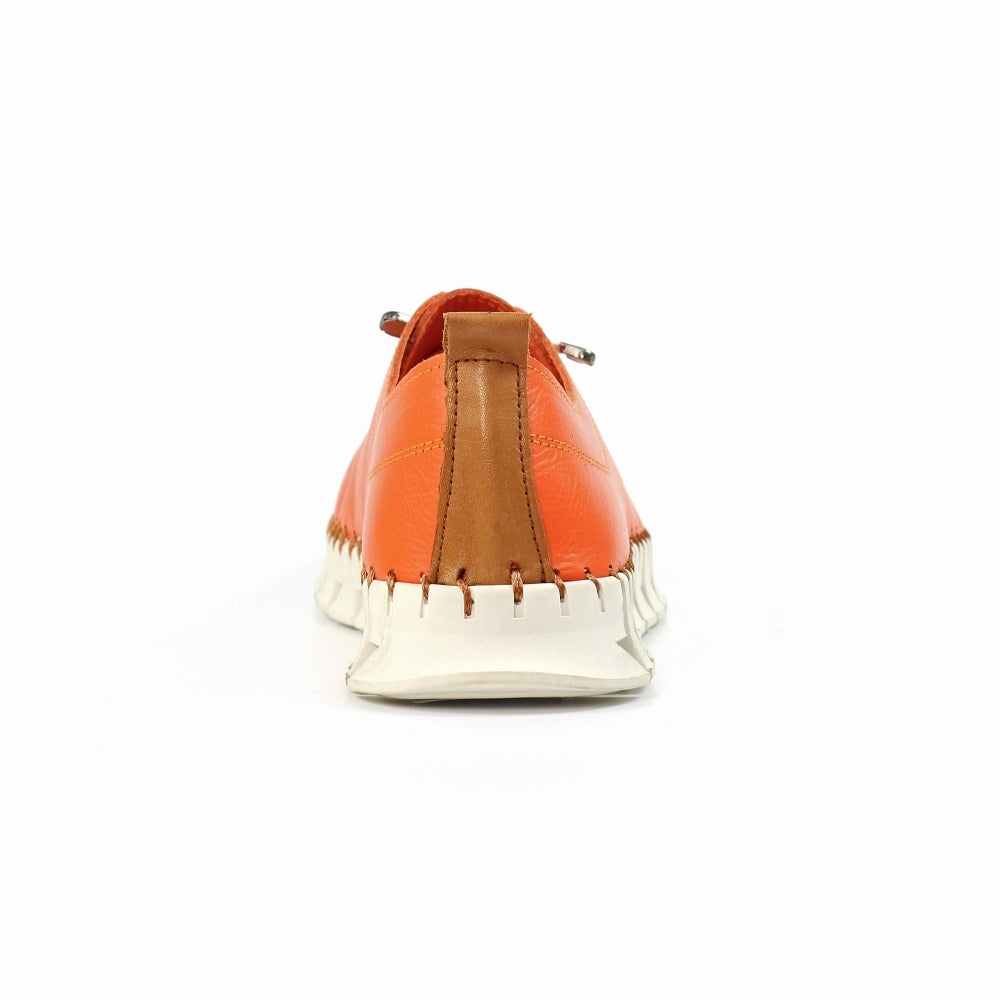Lunar St Austell Leather Plimsoll Orange