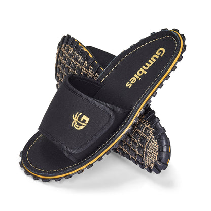 Gumbies Strider Men's Recycled Rubber Adjustable Strap Slider Black