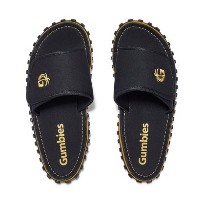 Gumbies Strider Men's Recycled Rubber Adjustable Strap Slider Black