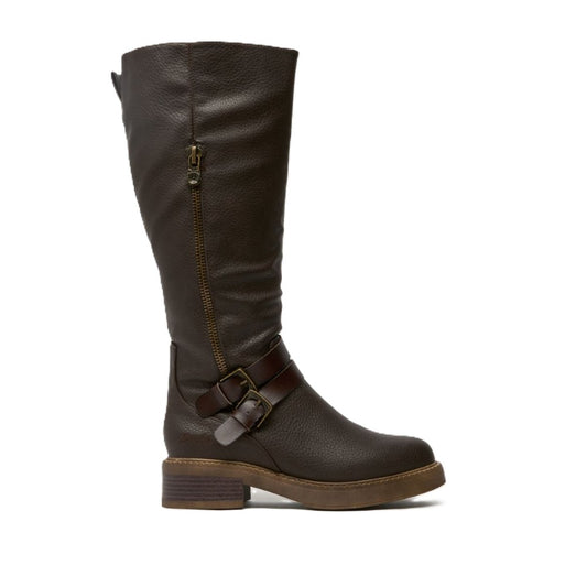 Blowfish Malibu Virtue 2 Women's Vegan Friendly Zip Up Long Boot Brown