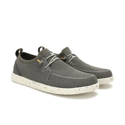 Walk In Pitas Wallabi Fly Washed Men's Lightweight Wally Slip On Canvas Shoe Khaki