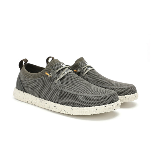 Walk In Pitas Wallabi Fly Washed Men's Lightweight Wally Slip On Canvas Shoe Khaki