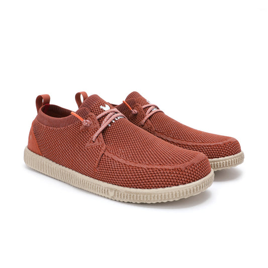 Walk In Pitas Wallabi Fly Washed Men's Lightweight Wally Slip On Canvas Shoe Rojo