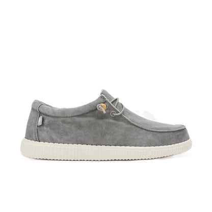 Walk In Pitas Wallabi Washed Men's Lightweight Wally Slip On Canvas Shoe Gris