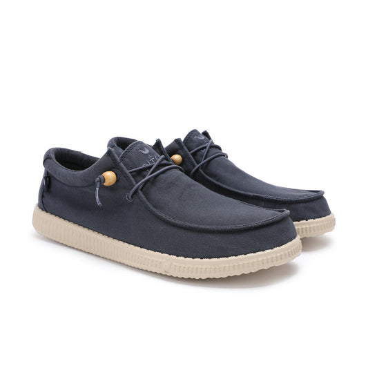 Walk In Pitas Wallabi Washed Men's Lightweight Wally Slip On Canvas Shoe Marino
