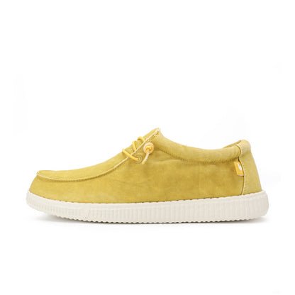 Walk In Pitas Wallabi Washed Women's Lightweight Wally Slip On Canvas Shoe Mostaza