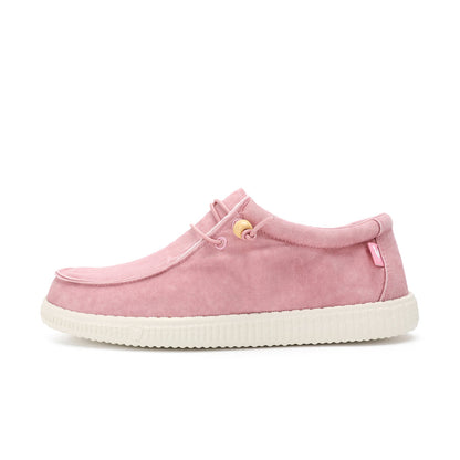 Walk In Pitas Wallabi Washed Women's Lightweight Wally Slip On Canvas Shoe Rosa