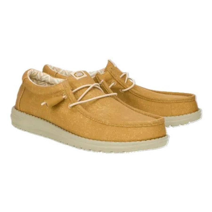 Hey Dude Wally Canvas Men's Slip On Casual Shoe Cumin Brown / Stone Grey