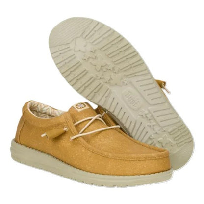 Hey Dude Wally Canvas Men's Slip On Casual Shoe Cumin Brown / Stone Grey