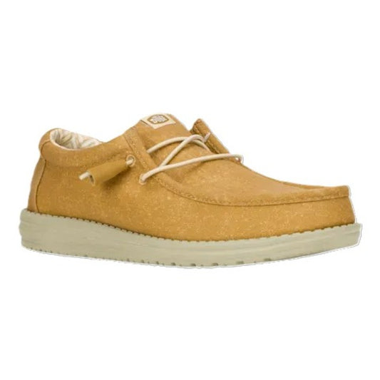 Hey Dude Wally Canvas Men's Slip On Casual Shoe Cumin Brown / Stone Grey