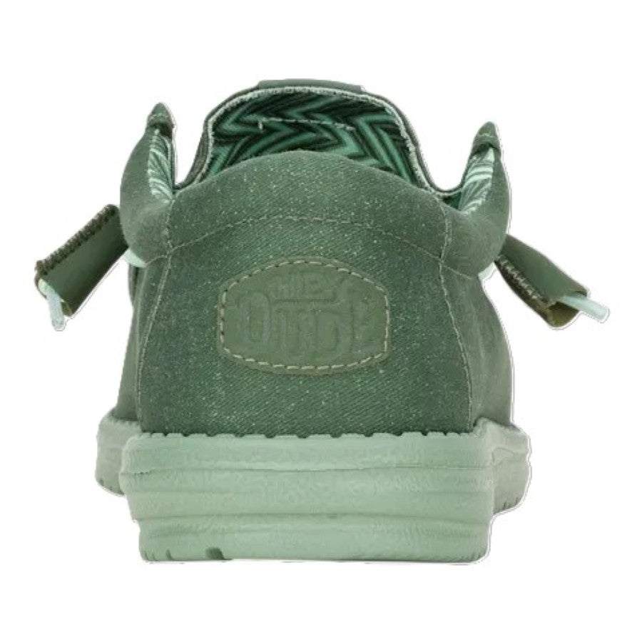 Hey Dude Wally Canvas Men's Slip On Casual Shoe Duck Green / Iceberg Green