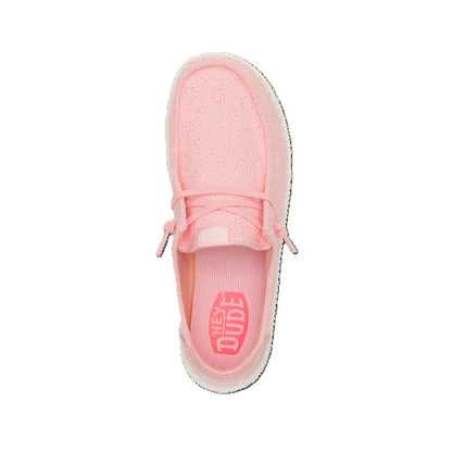 Hey Dude Wendy Eyelet Women's Slip On Casual Shoe Pale Pink