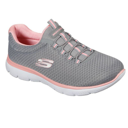 Skechers Summits Women's Slip On Memory Foam Trainer Grey Pink